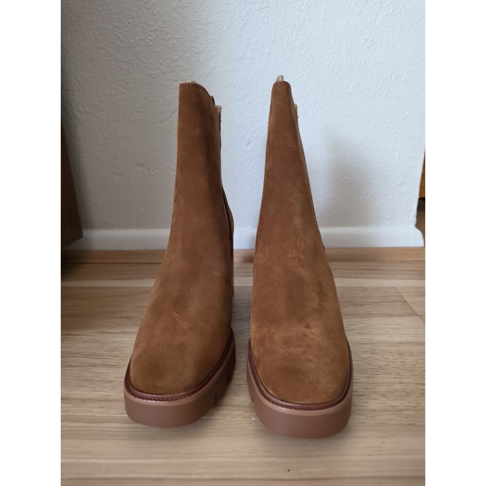 Sam Edelman Rollins Frontier Brown Suede Block Heel Chelsea Boots Size 11 M - Picture 3 of 12